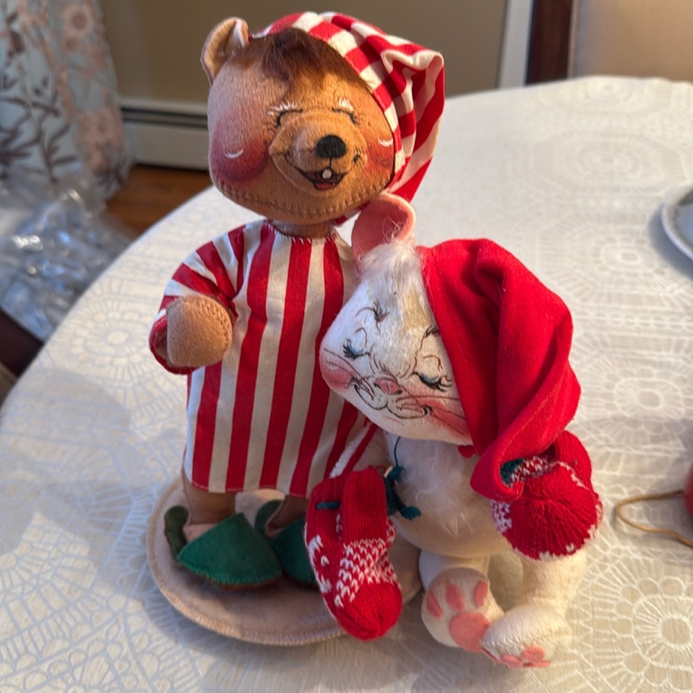 Annalee 1991 posable Christmas critters. Vintage